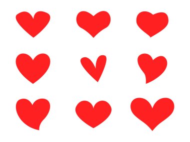 Kırmızı kalpler simgesi, aşk sembolü belirle