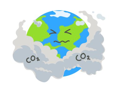 Duman içinde karbondioksitli toprak, hava kirliliği