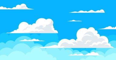 Bulutlar, mavi gökyüzü arka planlı bulutlar, yaz manzarası