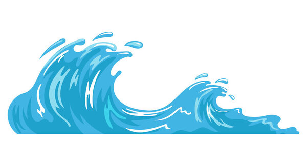 Большие морские волны со сложными кривыми и искрами, динамичная морская волна