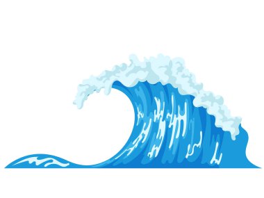 Karmaşık kıvrımları ve kıvılcımları olan büyük deniz dalgaları