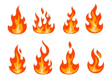 Ateş yanıkları, kamp ateşi elementleri, şenlik ateşi ikonu