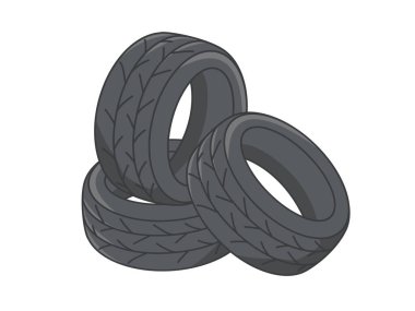 Araba lastiği, bir sürü eski lastik, kentsel atık sorunu.