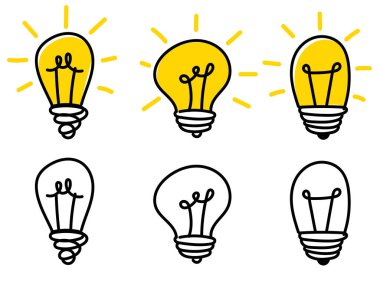 Ampul el çizimi stili, fikir, elektrikli ekipman