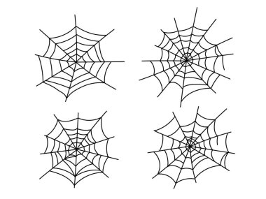 Geleneksel cadılar bayramı dekoratif elementleri, örümcek ağı silueti