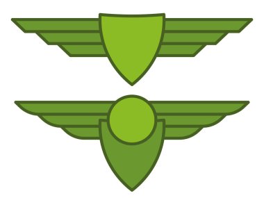 Askeri rozet şablonu, yeşil rozet ayarlandı