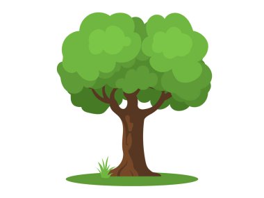 Yeşil yapraklı büyük ağaç çizimi