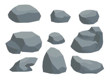 Taşlar ve kayalar, kayalar çizilmiş karikatürler, doğa ve dağlar.