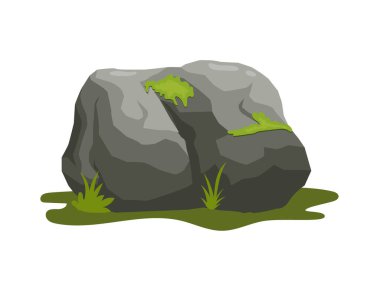 Doğa yosunlu kaya şekli, doğal çevre tasarım elementi