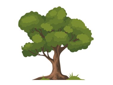 Yeşil doğa ağaç ikonu, büyüme ve çevre koruma