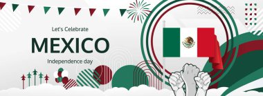 Ulusal Meksika gününü kutlayın. Kalın ve ikonik bayrak renkleri olan pano. Meksika 'nın Bağımsızlık Günü kutlu olsun. Desteğinizi göstermek veya protesto etmek için elinizi kaldırın.