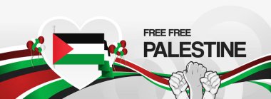 Filistin Bağımsızlık Günü Bayrağı. Soyut retro modern, 15 Kasım 'daki Filistin ulusal gününü kutlamak için. Tatil konsepti, davetiyeye uygun, tebrik kartları, onur, destek ve kampanya