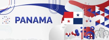 Panama Bağımsızlık Günü 'nün son afiş tasarımı. Özel gün kutlamaları için soyut şablonlar, tebrik kartı, tanıtım, reklam, satış, ulusal etkinlik ve Panama Ulusal Günü. Tatil kavramı