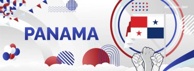 Modern tarzda Mutlu Panama Bağımsızlık Günü afişi. İnternet sitesi için geniş pankart, sosyal ve tipografi ile daha fazlası. Ulusal bayram kutlaması için resim