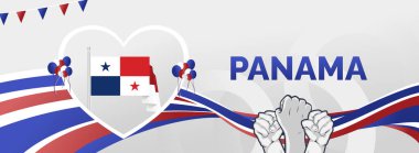 Panama Bağımsızlık Günü bayrağı. Yaratıcı şablonlar bayrak rengi temalı ulusal bayram kutlamaları. Karnaval etkinlikleri, tanıtım reklamları ve iş dünyası için harika bir geçmiş.