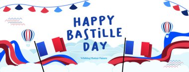 Fransa ulusal bayrağı. Ulusal Bağımsızlık Günü 'nün illüstrasyon geçmişi yaratıcı geometrikle kutlanıyor. Bastille Günün kutlu olsun.