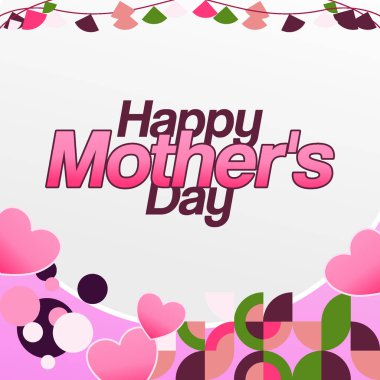 Anneler Günü 'nü ilkbaharda anneler için sıcaklıkla, gösteriler için harika, kadınsı renklerde geometrik bir soyut sergileniyor..