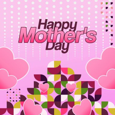 Anneler Günü, güzel bir kadın paletinde geometrik bir soyutlamanın yer aldığı, hediyeler için uygun olan Mayıs 'ta annelere bakımı ifade eder..