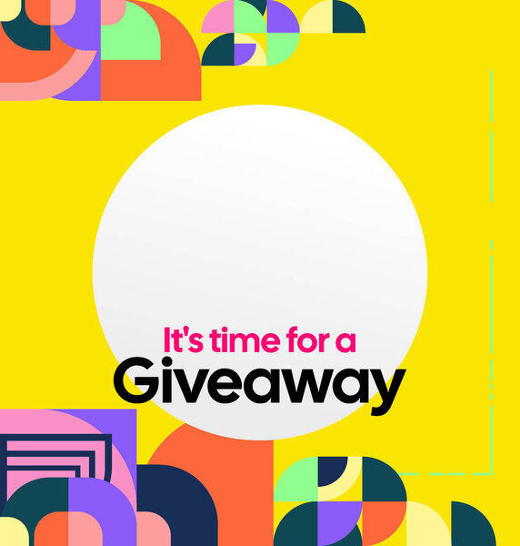 Победитель конкурса объявляет о создании поста в социальных сетях с красочными геометрическими орнаментами. Идеально подходит для деловой рекламы. Праздничный фон