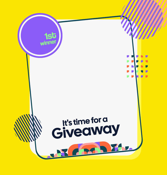 Победитель конкурса объявляет о размещении в социальных сетях шаблона с красочными геометрическими орнаментами. Идеально подходит для онлайн бизнеса. Праздничный фон