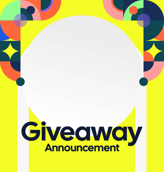 Победитель конкурса объявляет о размещении в социальных сетях шаблона с красочными геометрическими орнаментами. Идеально подходит для онлайн бизнеса. Праздничный фон