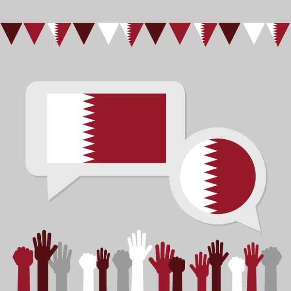 Narodowe Świętowanie Dekoracją Flagi Kataru — Wektor stockowy
