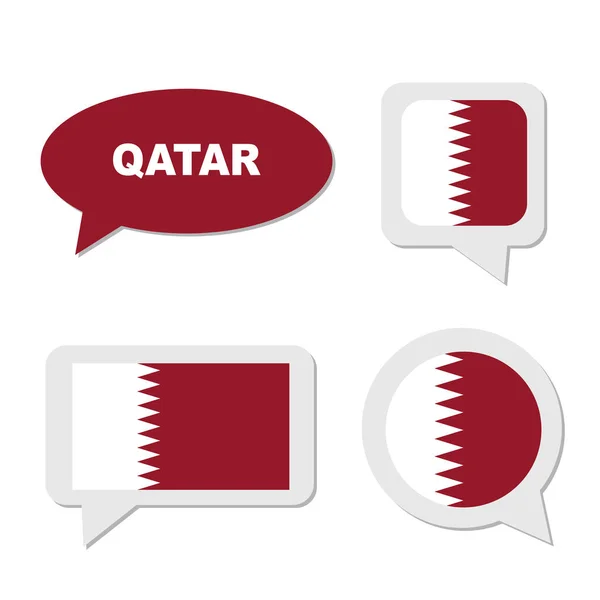 Flagi Kataru Bańce Dialogu Koncepcja Języka — Wektor stockowy
