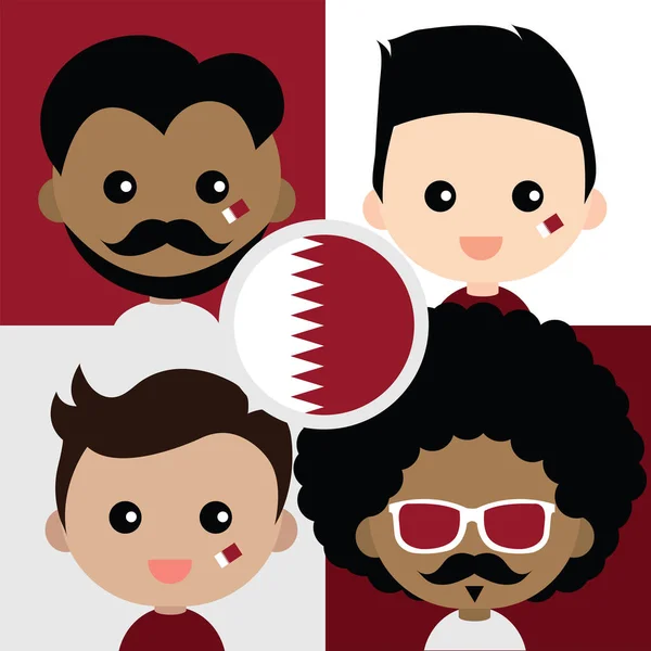Grupa Sympatycznych Zwolenników Kataru — Wektor stockowy