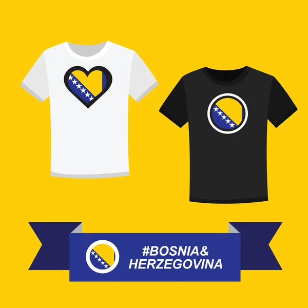 Couple Shirt Bosnia Herzegovina Flag Symbol — Stock Vector