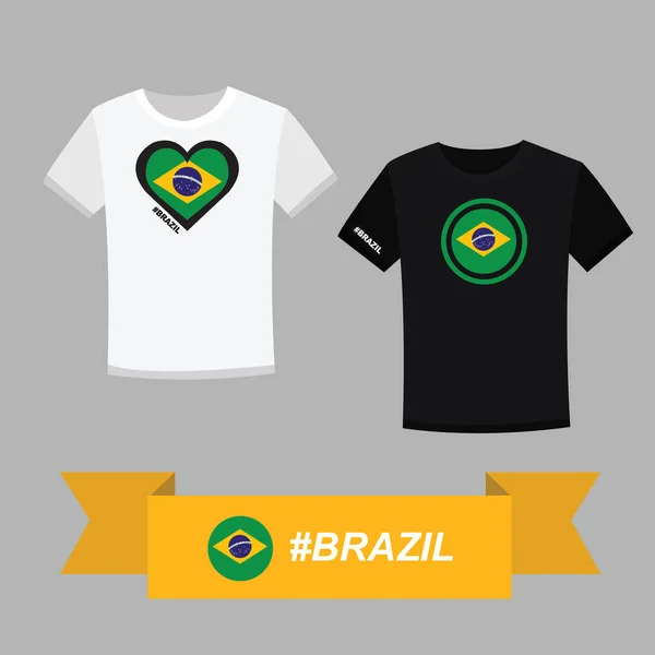Ζευγάρι Shirt Σύμβολο Σημαία Της Βραζιλίας — Διανυσματικό Αρχείο