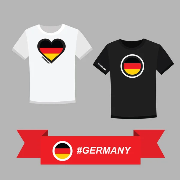 Couple Shirt Germany Flag Symbol — Stock Vector
