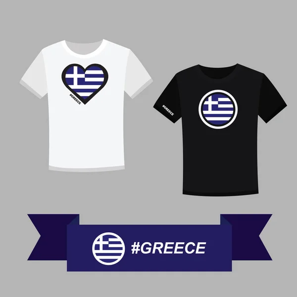 Yunanistan Bayrağı Sembollü Çift Tişörtü — Stok Vektör