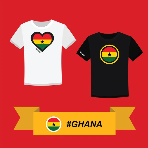 ガーナの旗のシンボルを持つカップルのTシャツ — ストックベクタ