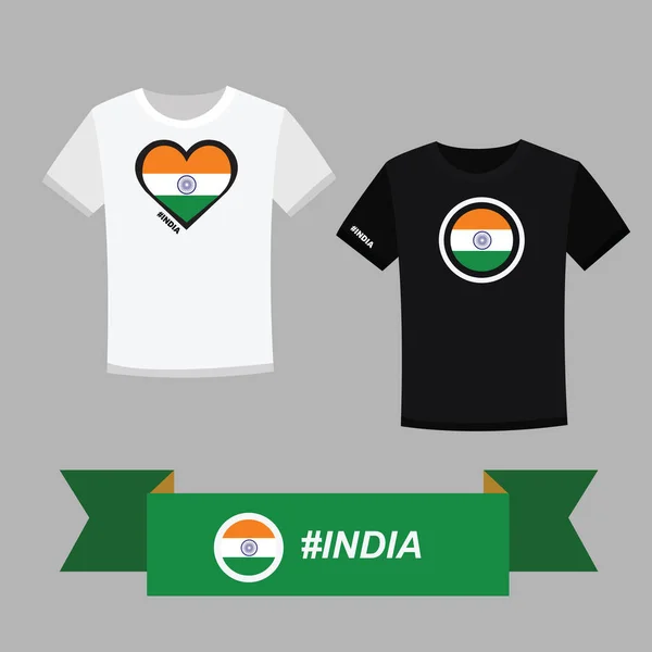 Couple Shirt India Flag Symbol — Stock Vector