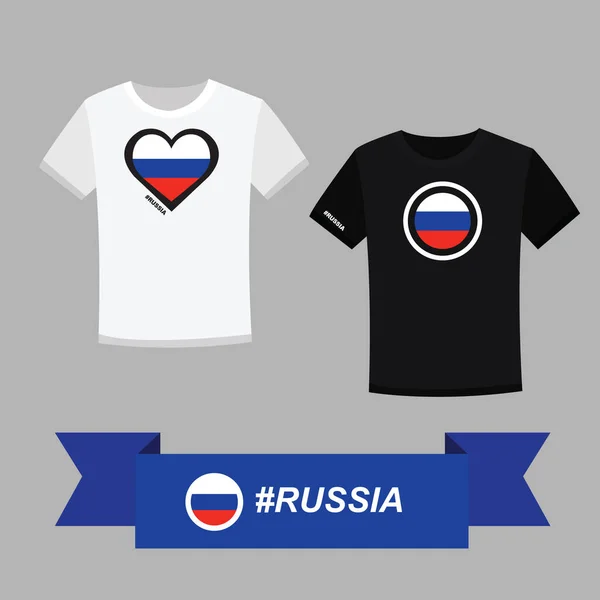 Shirt Couple Avec Symbole Drapeau Russe — Image vectorielle
