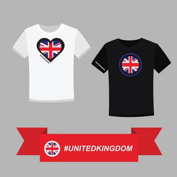 Paar Shirt Mit Dem Symbol Der Britischen Flagge — Stockvektor