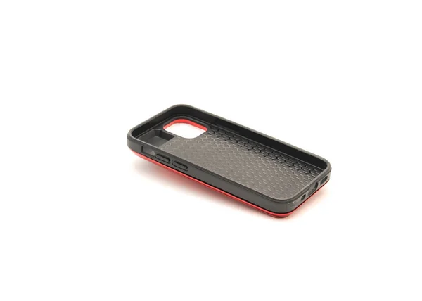 Funda Teléfono Inteligente Negra Roja Con Carcasa Protectora Doble Capa — Foto de Stock