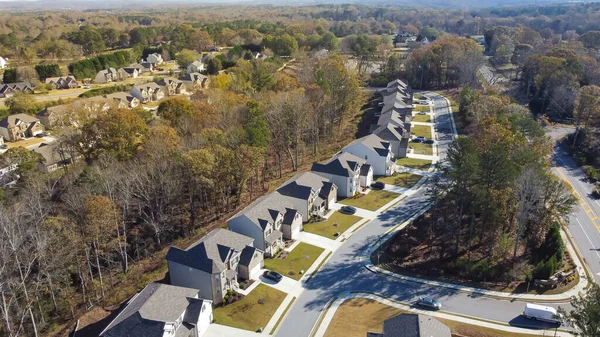 Aerial View Master Planned Community Planned Settlement Subdivision Row Upscale — Stock Photo, Image