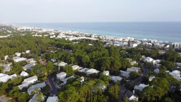 Beach Waterfront View County Road 30A Spanning Miles Gulf Shoreline — Stock Video