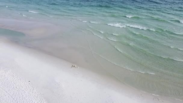 Voe Mais Tranquila Como Açúcar Praia Privado Areia Branca Bela — Vídeo de Stock