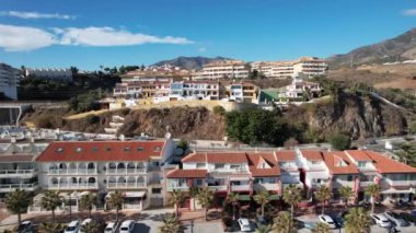 Fuengirola, a beautiful Spanish city in the Andalusia region. Aerial, Drone 4K