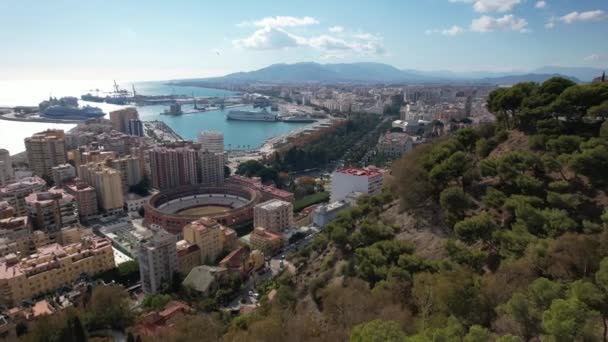 View City Malaga Bullring Malagueta Andalusia Spain Europe — Stock Video