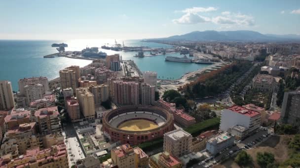 Fuengirola Aerial Beautiful View City Mediterranean Sea South Spain — Vídeo de stock