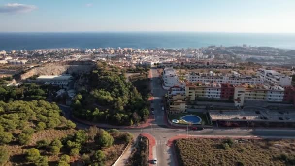 Fuengirola Aerial Beautiful View City Mediterranean Sea South Spain — Wideo stockowe