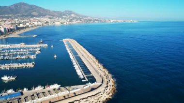 Fuengirola, Aerial beautiful view of the city of the mediterranean sea in the south Spain