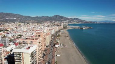 Fuengirola, Aerial beautiful view of the city of the mediterranean sea in the south Spain