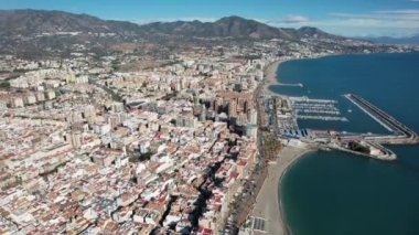 Fuengirola, Aerial beautiful view of the city of the mediterranean sea in the south Spain