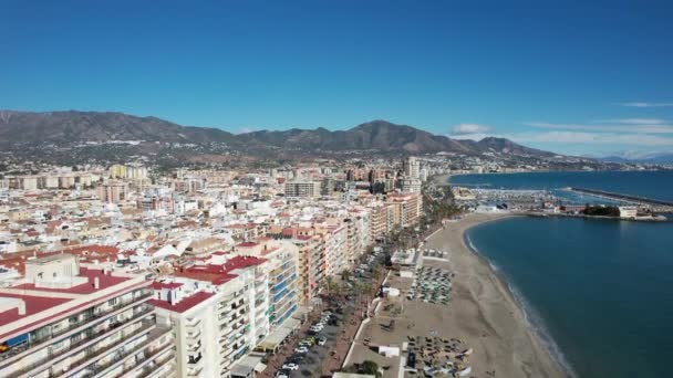 Fuengirola Aerial Beautiful View City Mediterranean Sea South Spain — Wideo stockowe