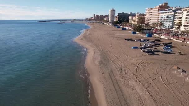 Красивый Вид Море Пляж Средиземного Моря Юге Испании — стоковое видео