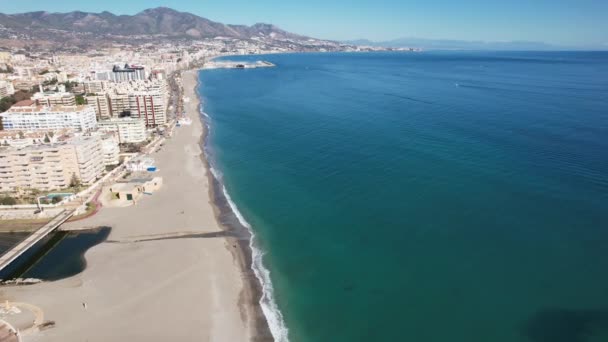 Aerial Beautiful View City Mediterranean Sea South Spain — Vídeo de stock